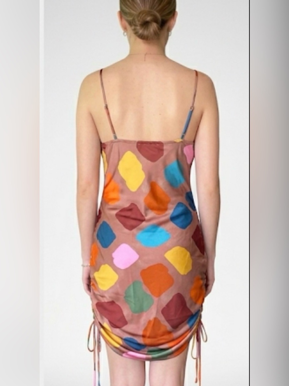 ILLA ILLA Multicolor Polka-Dot Cowl Slip Dress NWOT - Picture 2 of 3